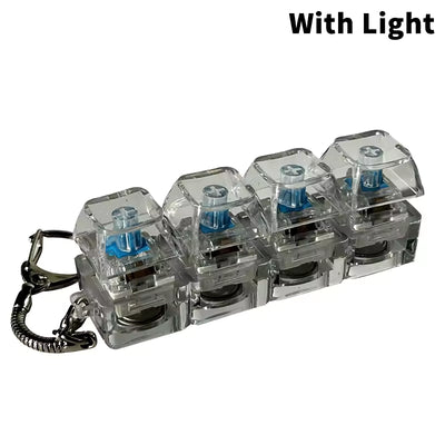 2 Pcs Keyboard Fidget Toy for Adults Fidget Clicker Decompression Fidget Keychain Stress Relief Presents for Adult to Relief Stress Pass The Time（Black and White）